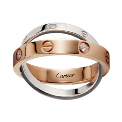 [까르띠에] 러브링 다이아몬드 화이트골드+로즈골드 B4094300 커플링 - ca0021z Cartier Love Ring Diamond White Gold+ Rose Gold
