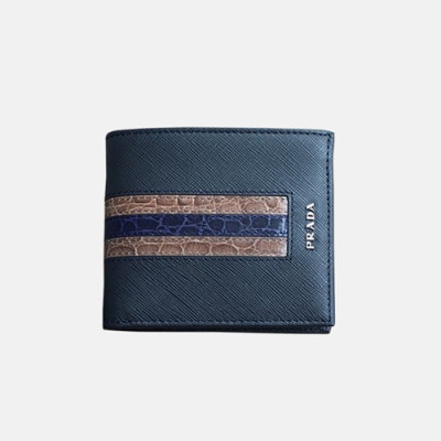 Prada 2018 Mens Saffiano Bifold Wallet - 프라다 남성 신상 사피아노 반지갑 Pra0176x.Size11cm.블랙