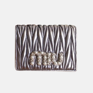 MiuMiu 2018 Ladies Matelassé Nappa Leather Wallet 5MV204 - 미우미우 마테라쎄 반지갑 MIU0016X  8CM