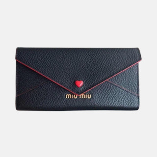 MiuMiu 2018 Ladies Matelassé Bifold Wallet 5MH013 - 미우미우 마드라스 러브 여성 장지갑 Miu0020x.Size18cm.블랙