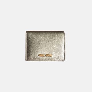 MiuMiu 2018 Ladies Matelassé Small Wallet 5MV204 - 미우미우 마테라쎄 로고 남자 반지갑 MIU0065X  8CM