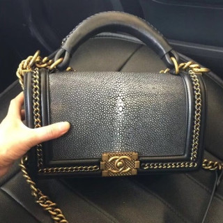 Chanel Leboy Leather Chain Tote Shoulder Bag ,25CM - 샤넬 르보이 레더 체인 토트 숄더백 CHAB0374,25CM,블랙