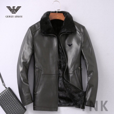 [미러급] Armani 2018 Mens Down Leather Jacket - 알마니 남성 다운 가죽자켓 ARM0086 , Size (M - 3XL)
