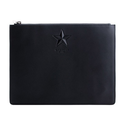 Givenchy Leather Black Star Clutch Bag,30.5cm - 지방시 레더 남여공용 블랙스타 클러치백 GVB0003,30.5cm,블랙