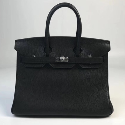 Hermes Birkin Togo Leather Tote Shoulder Bag ,25cm - 에르메스 버킨 토고 레더 여성용 토트 숄더백 HERB0512,25cm,블랙(은장)