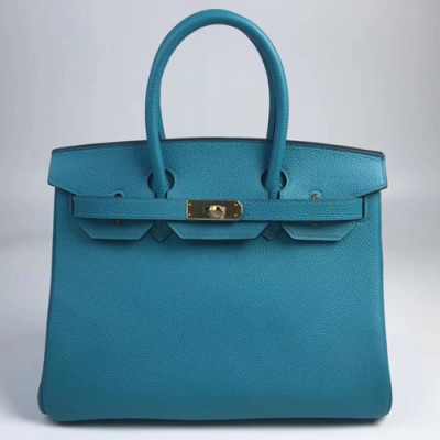 Hermes Birkin Togo Leather Tote Shoulder Bag ,30cm - 에르메스 버킨 토고 레더  여성용 토트 숄더백 HERB0514,30cm,블루