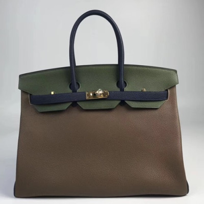 Hermes Birkin Togo Leather Tote Shoulder Bag ,35cm - 에르메스 버킨 토고 레더 여성용 토트 숄더백 HERB0517,35cm,카키