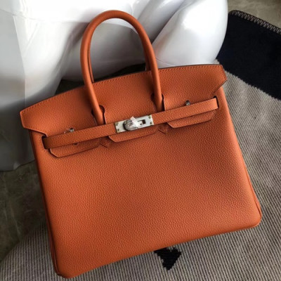 Hermes Birkin Togo Leather Tote Shoulder Bag ,25cm - 에르메스 버킨 토고 레더 여성용 토트 숄더백 HERB0522,25cm,오렌지