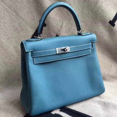 Hermes Kelly Togo Leather Tote Shoulder Bag ,28cm - 에르메스 켈리 토고 레더 여성용 토트 숄더백 HERB0546,28cm,블루