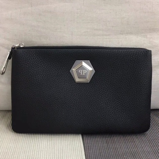 Philipp Plein 2018 Leather Clutch Bag,27cm - 필립플레인 2018 레더 남여공용 클러치백 PPB0002,27cm,블랙