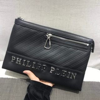 Philipp Plein 2018 Leather Clutch Bag,29cm - 필립플레인 2018 레더 남여공용 클러치백 PPB0009,29cm,블랙