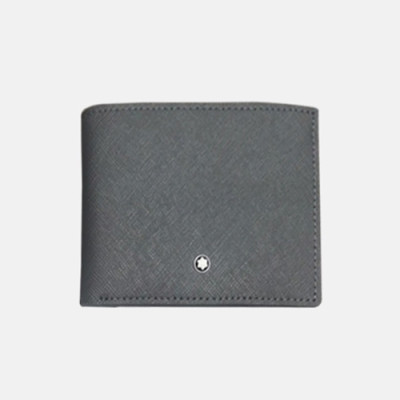 Montblanc 2018 Meistertuck Mens Logo Saffiano Bifold Wallet/Card Holder/Long Purse - 몽블랑 남성 신상 로고 사피아노 반지갑/카드 홀더/장지갑 Mont0018x.그레이