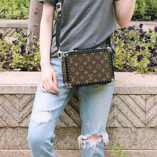 Louis Vuitton Messenger Box Shoulder Bag,23cm - 루이비통 메신저 박스 숄더백 M44157,LOUB0586,23cm,브라운