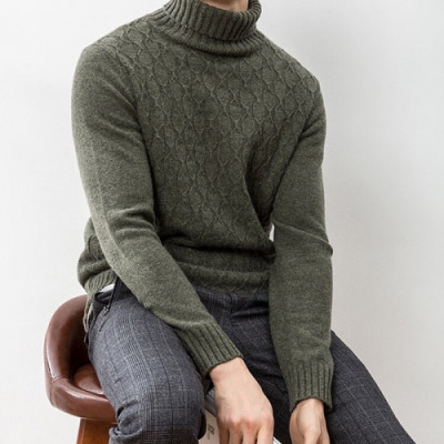Zegna 2018 Mens Turtleneck Sweater - 제냐  울 터틀넥 스웨터 Zeg0039x.Size(M - 3XL)올리브