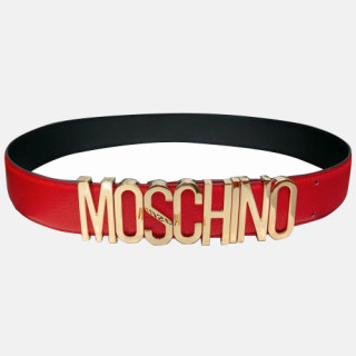 Moschino 2019 Ladies  Logo Plate Calfskin Belt - 모스키노 여성 로고 플렛 카푸스킨 벨트 Mos004x.Size(4.0cm).레드금장