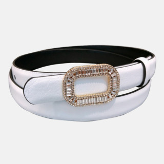 Roger Vivier 2019 Ladies Signature Juwel Buckle Leather Belt - 로저비비에 여성 시그니처 쥬얼리 버클 레더 벨트 Rog0056x.Size(2.0CM).화이트