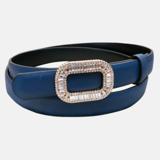 Roger Vivier 2019 Ladies Signature Juwel Buckle Leather Belt - 로저비비에 시그니처 쥬얼리 버클 레더 벨트 Rog0055x.Size(2.0CM).네이비