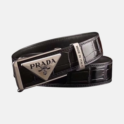 [매장판]Prada 2019 Mens Business Leather Belt - 프라다 남성 신상 비지니스 레더 벨트 Pra0439x.Size(3.5cm).2컬러(블랙은장/브라운금장)