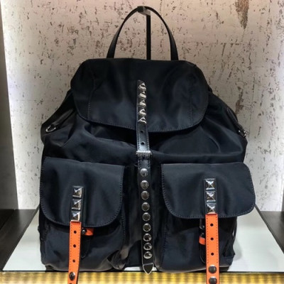 Prada 2018 Nylon Back Pack ,32CM - 프라다 2018 나일론 남여공용 백팩 1BZ811-6,32CM,블랙+오렌지