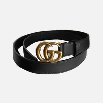 Gucci 2019 Ladies GG Buckle Leather Belt - 구찌 신상 여성 GG 버클 레더 벨트 Guc0662x.Size(2.5cm).블랙