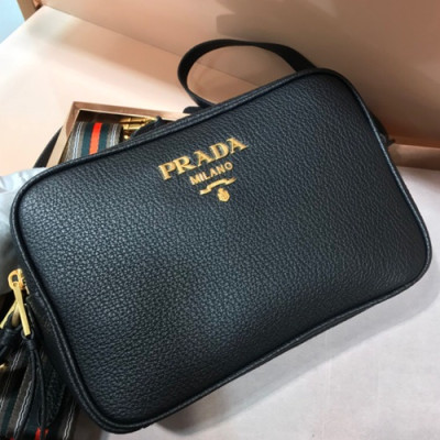 Prada 2018 Leather Vitello Phenix Double Zipper Shoulder Cross Bag,22CM - 프라다 2018 레더 비텔로 피닉스 더블 지퍼 숄더 크로스백,1BH082-2,22cm ,블랙