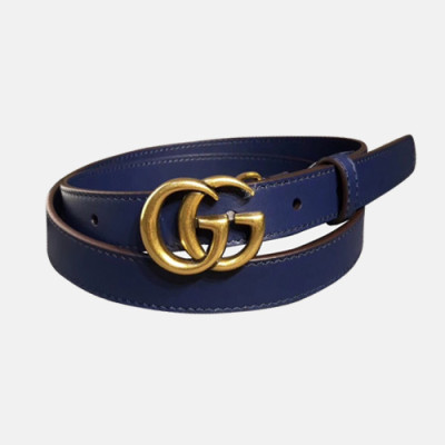 [매장판]Gucci 2019 Ladies GG Buckle Leather Belt - 구찌 신상 여성 GG 버클 레더 벨트 Guc0663x.Size(2.0cm).네이비