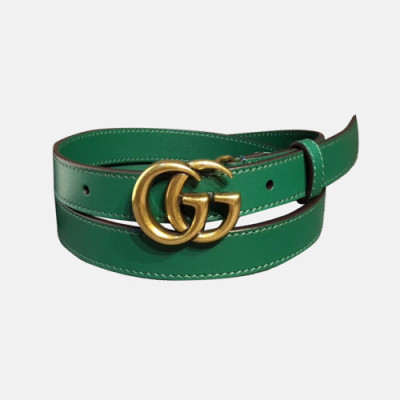 [매장판]Gucci 2019 Ladies GG Buckle Leather Belt - 구찌 신상 여성 GG 버클 레더 벨트 Guc0664x.Size(2.0cm).그린