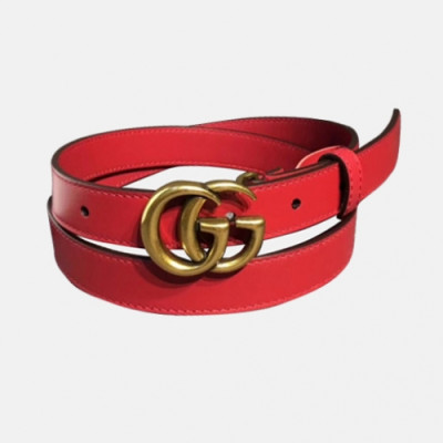 [매장판]Gucci 2019 Ladies GG Buckle Leather Belt - 구찌 신상 여성 GG 버클 레더 벨트 Guc0665x.Size(2.0cm).레드