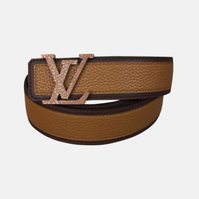 Louis vuitton 2019 Mens Initial Logo Leather Belt M0030 - 루이비통 남성 이니셜 로고 레더 벨트 Lou0737x.Size(4.0cm).브라운