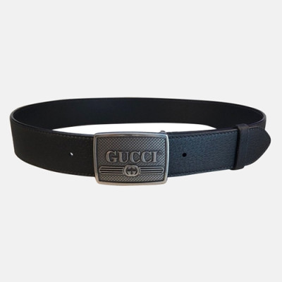 [매장판]Gucci 2019 Mm/Wm Box Logo Buckle Leather Belt - 구찌 남자 박스 로고 버클 레더 벨트 Guc0703x.Size(4.0cm).블랙