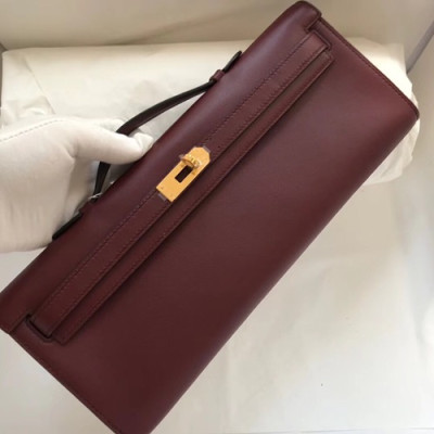 Hermes Kelly Cut Swift Leather Clutch Bag ,31cm - 에르메스 켈리 컷 스위프트 레더 여성용 클러치백 HERB0574,31cm,와인