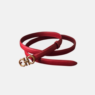 Salvatore Ferragamo 2019 Ladies Gancini Leather Belt - 살바토레 페라가모 여성 간치니 레더 벨트 Fer0152x.Size(2.0cm).레드