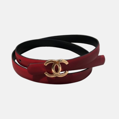 Chanel 2019 Ladies Classic CC Buckle Leather Belt - 샤넬 여성 클랙식 CC 버클 레더 벨트 Cnl0184x.Size(2.5cm).레드금장