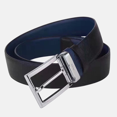 Prada 2019 Mens Saffiano Box Logo Business Leather Belt - 프라다 남성 신상 사피아노 박스 로고 비지니스 레더 벨트 Pra0463x.Size(3.5cm).2컬러(블랙은장/블랙금장)
