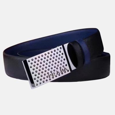 Prada 2019 Mens Saffiano Box Logo Business Leather Belt - 프라다 남성 신상 박스 로고 사피아노 비지니스 레더 벨트 Pra0464x.Size(3.5cm).2컬러(블랙은장/블랙금장)