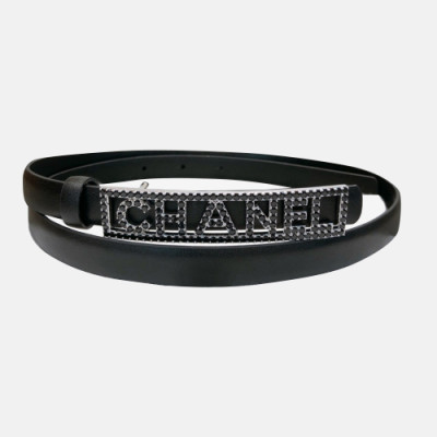 Chanel 2019 Ladies Classic CC Embellished Satin Buckle Leather Belt - 샤넬 여성 클랙식 CC 엠벨리쉬 새틴 버클 레더 벨트 Cnl0235x.Size(1.5cm).블랙