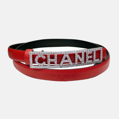 Chanel 2019 Ladies Classic CC Embellished Satin Buckle Leather Belt - 샤넬 여성 클랙식 CC 엠벨리쉬 새틴 버클 레더 벨트 Cnl0239x.Size(1.5cm).레드