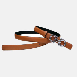Salvatore Ferragamo 2019 Ladies Gancini Buckle Leather Belt - 살바토레 페라가모 여성 간치니 버클 레더 벨트 Fer0177x.Size(1.5cm).오렌지은장