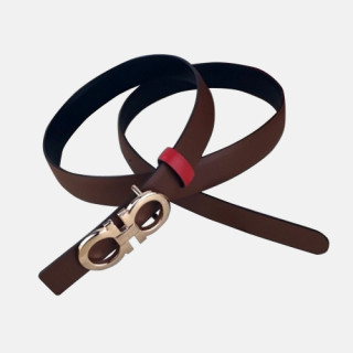 [매장판]Salvatore Ferragamo 2019 Ladies Gancini Buckle Leather Belt - 살바토레 페라가모 여성 간치니 버클 레더 벨트 Fer0196x.Size(2.5cm).브라운은장