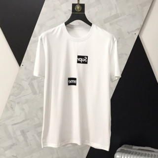 Supreme 2019 Mens Crew - neck Cotton Short Sleeved Tshirt - 슈프림 남성 신상 크루넥 실켓면 반팔티 Sup0038x.Size(m - 3xl).화이트
