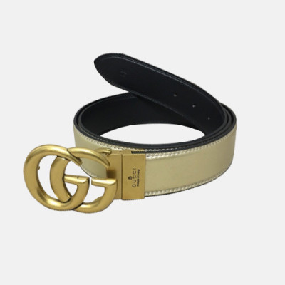 Gucci 2018 Mm/Wm GG Logo Steel Buckle Leather Belt - 구찌 신상 남자 GG로고 스틸 버클 레더 벨트 Guc0814x.Size(4.0cm).골드
