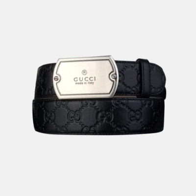 Gucci 2019 Mens Box Logo Steel Buckle Leather Belt - 구찌 신상 남성 박스 로고 스틸 버클 레더 벨트 Guc0822x.Size(3.8cm).블랙은장