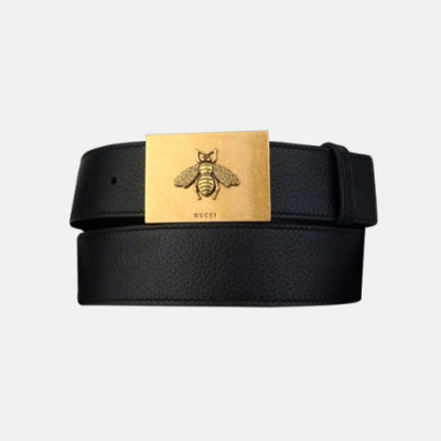 Gucci 2019 Mens Box  Honeybee Steel Buckle Leather Belt - 구찌 신상 남성 박스 꿀벌 스틸 버클 레더 벨트 Guc0823x.Size(3.8cm).블랙금장