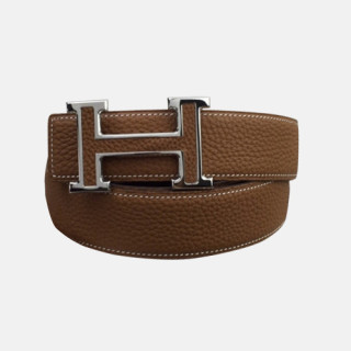 Hermes 2019 Mens Business Initial Logo Leather Belt - 에르메스 남성 비지니스 이니셜 로고 가죽 벨트 Her0174x.Size(3.8cm).브라운은장