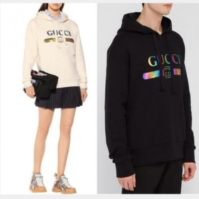 Gucci 2019 Mm/Wm Rainbow  Logo Cotton Hood T-shirt - 구찌 남자 레인보우 로고 후드 Guc0839x.Size(l - xl).2컬라(블랙/화이트)