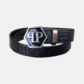 Philipp Plein 2019 Mens Box  Logo Buckle Leather Belt - 필립플레인 남성 신상 박스 로고 버클 레더 벨트 Phi0024x.Size(3.5cm).블랙은장