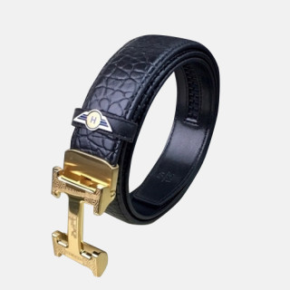 Hermes 2019 Mens Business Initial Logo Leather Belt - 에르메스 남성 비지니스 이니셜 로고 가죽 벨트 Her0179x.Size(3.5cm).블랙금장