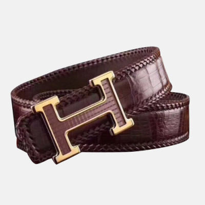 Hermes 2019 Mens Business Initial Logo Leather Belt - 에르메스 남성 비지니스 이니셜 로고 가죽 벨트 Her0199x.Size(3.8cm).2컬러(블랙은장/브라운금장)