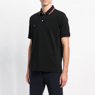 Ermenegildo Zegna  2019 Mens Polo Embroidery  Logo Cotton Short Sleeved T-shirt - 에르메네질도 제냐 남성 신상 폴로 자수 로고 코튼 반팔티 Zeg0080x.Size(m - 3xl).블랙