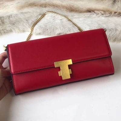 Tory Burch Leather Red Juliette Chain Shoulder Bag,24cm - 토리버치 레더 레드 줄리엣 체인 숄더백 TBB0208,24cm